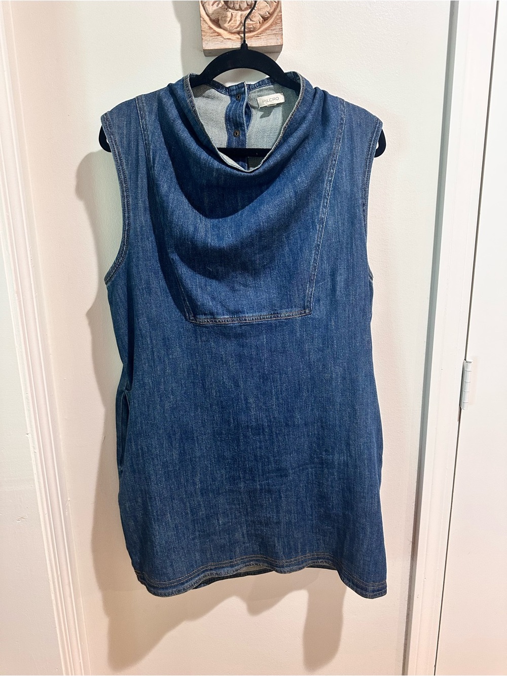 Pilcro Sleeveless Denim Tunic in Indigo Blue